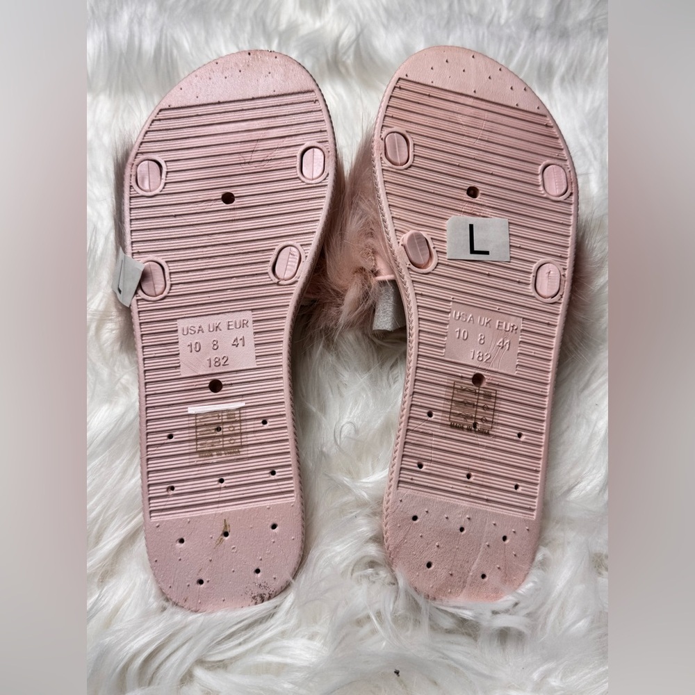 Lauren Lorraine Fluffy Flat Sandals – Blush, Size 10 (NIB) - Picture 4 of 6